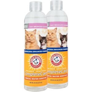 New Sealed Lot of 2 Arm & Hammer Complete Care Fresh Dental Water for Cats 8oz